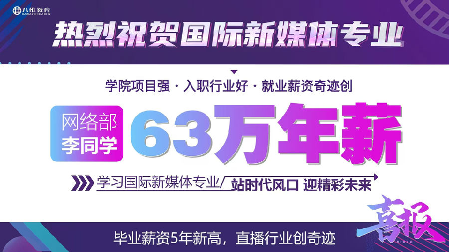 八维职业学校国际新媒体直播运营管理实战班招生